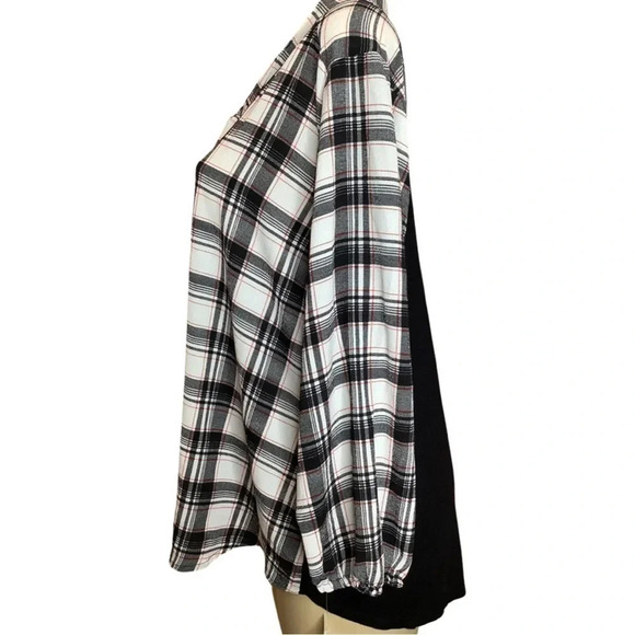 Tempted Hearts Plus Size Plaid 3/4 Sleeve With Elastic Endings. New With Tags - Picture 4 of 8